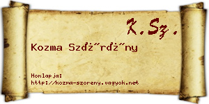Kozma Szörény névjegykártya